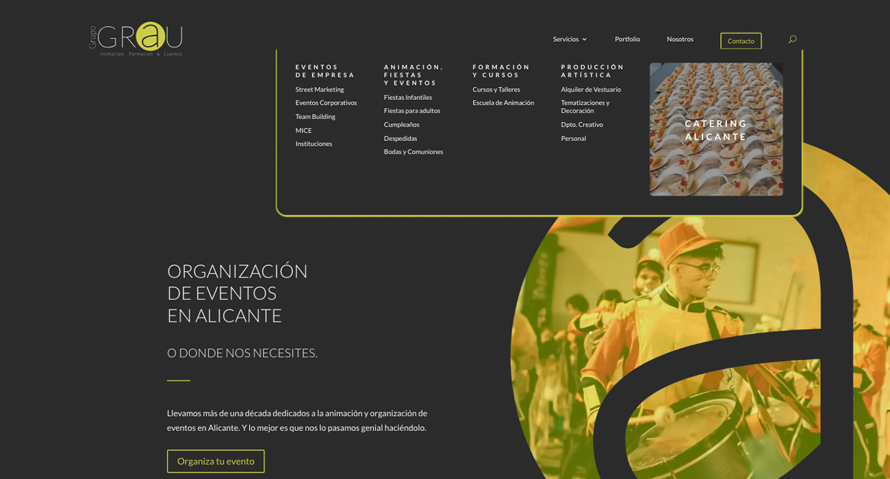 Grupo Grau web detalle menu